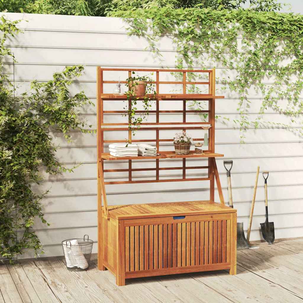 Vidaxl opbergbox met latwerk 99x50x160 cm massief acaciahout