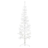 Vidaxl kunstkerstboom moitié avec un blanc standard à 120 cm blanc