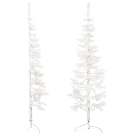 Vidaxl kunstkerstboom half met standaard smal 150 cm wit