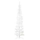 Vidaxl kunstkerstboom half met standaard smal 210 cm wit