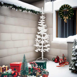 Vidaxl kunstkerstboom half met standaard smal 210 cm wit