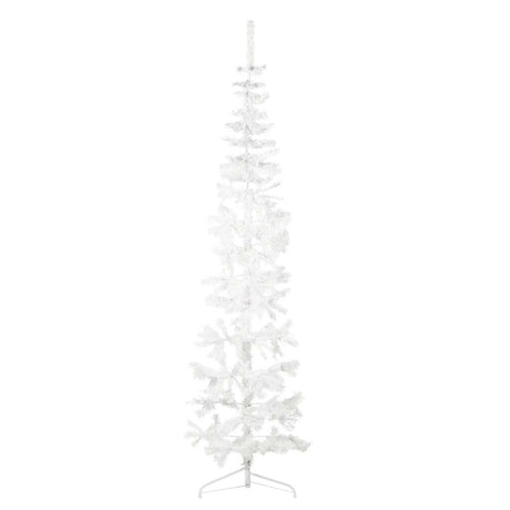 Vidaxl kunstkerstboom half met standaard smal 240 cm wit