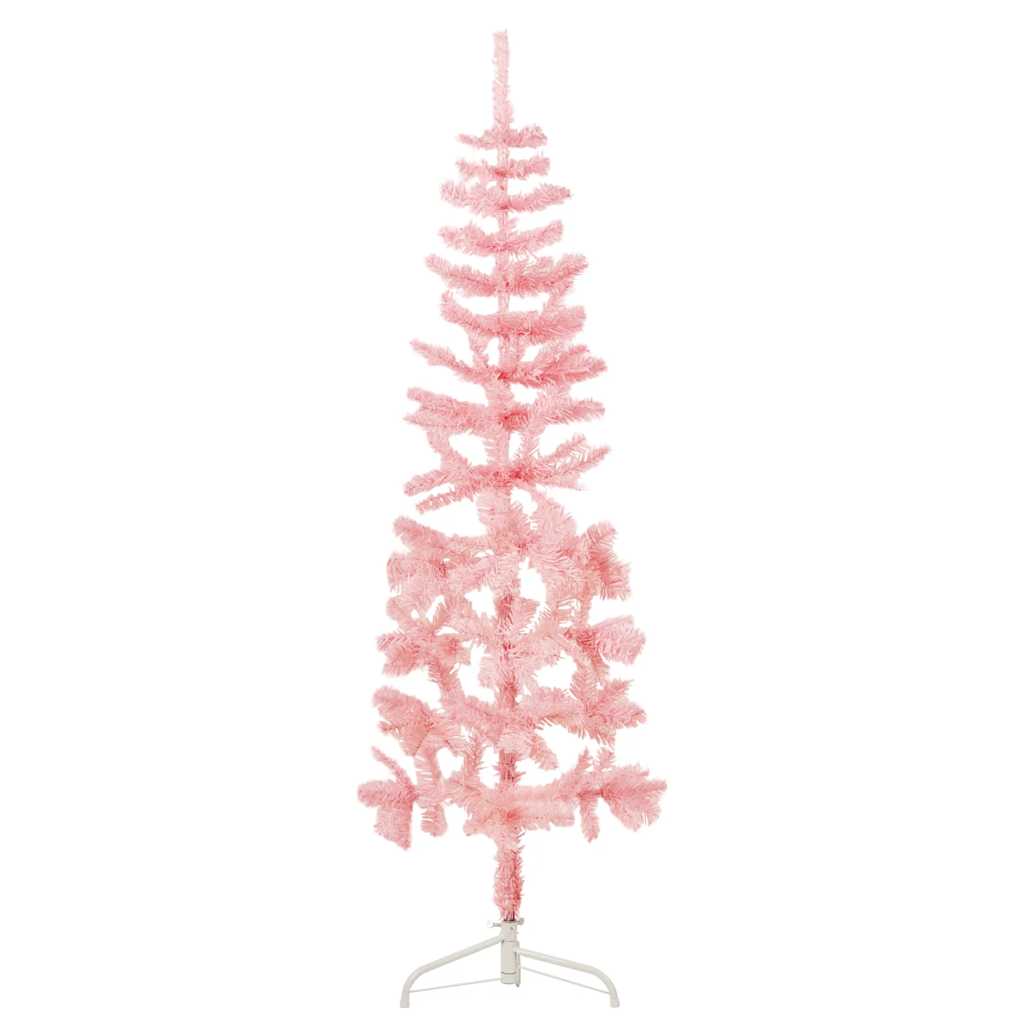 Vidaxl Kunstkerstboom polovica s standardno ozko 180 cm roza