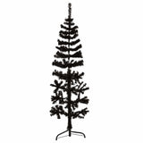 Vidaxl kunstkerstboom moitié avec un noir standard de 150 cm noire