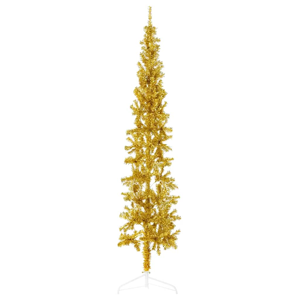 Vidaxl Kunstkerstboom Half with standard narrow 180 cm gold colored