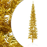 VidaXL Kunstkerstboom Half with standard narrow 240 cm gold colored