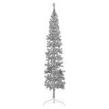 Vidaxl Kunstkerstboom Half with standard narrow 210 cm silver colored