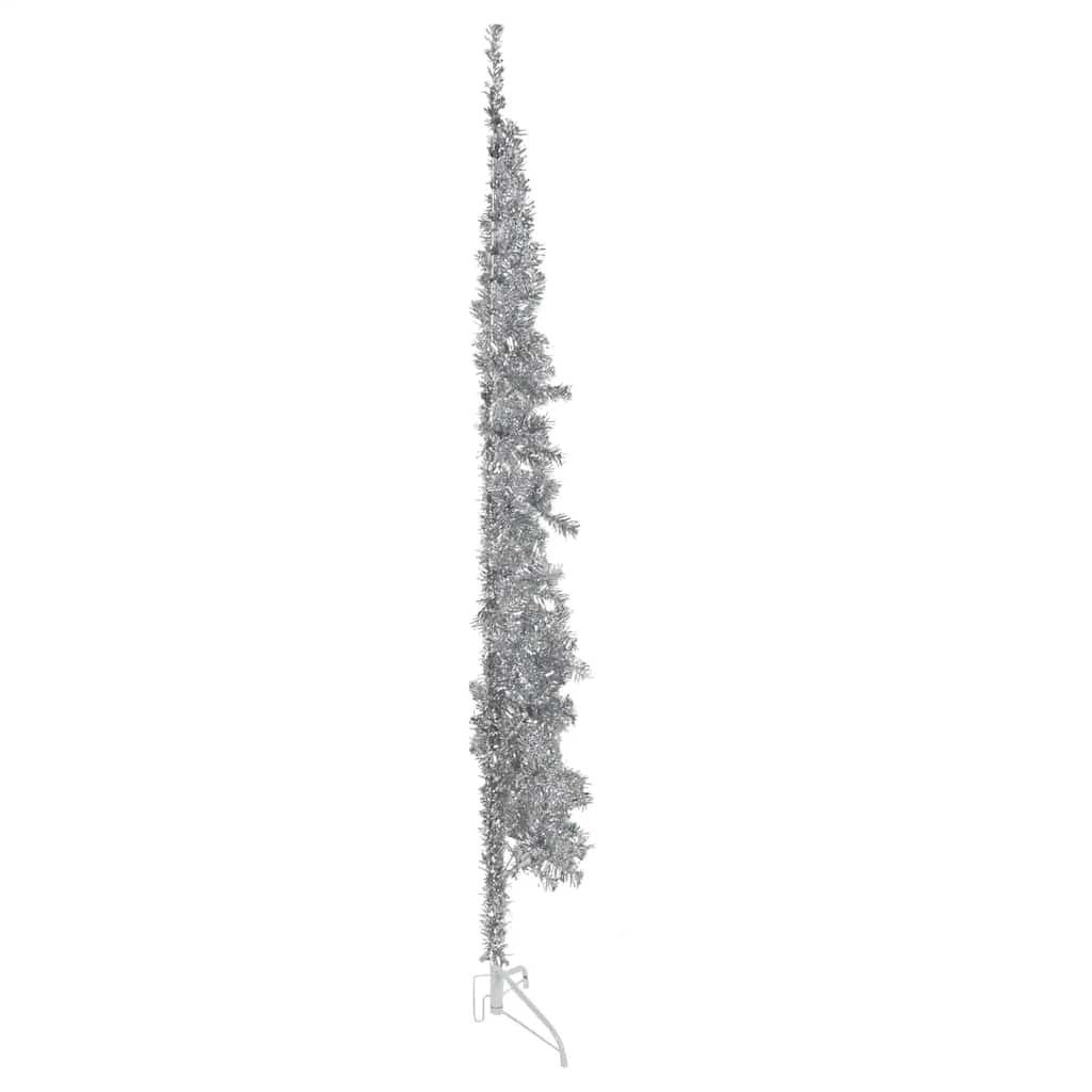 Vidaxl Kunstkerstboom Half with standard narrow 210 cm silver colored