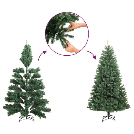 Vidaxl kunstkerstboom half met standaard smal 150 cm groen