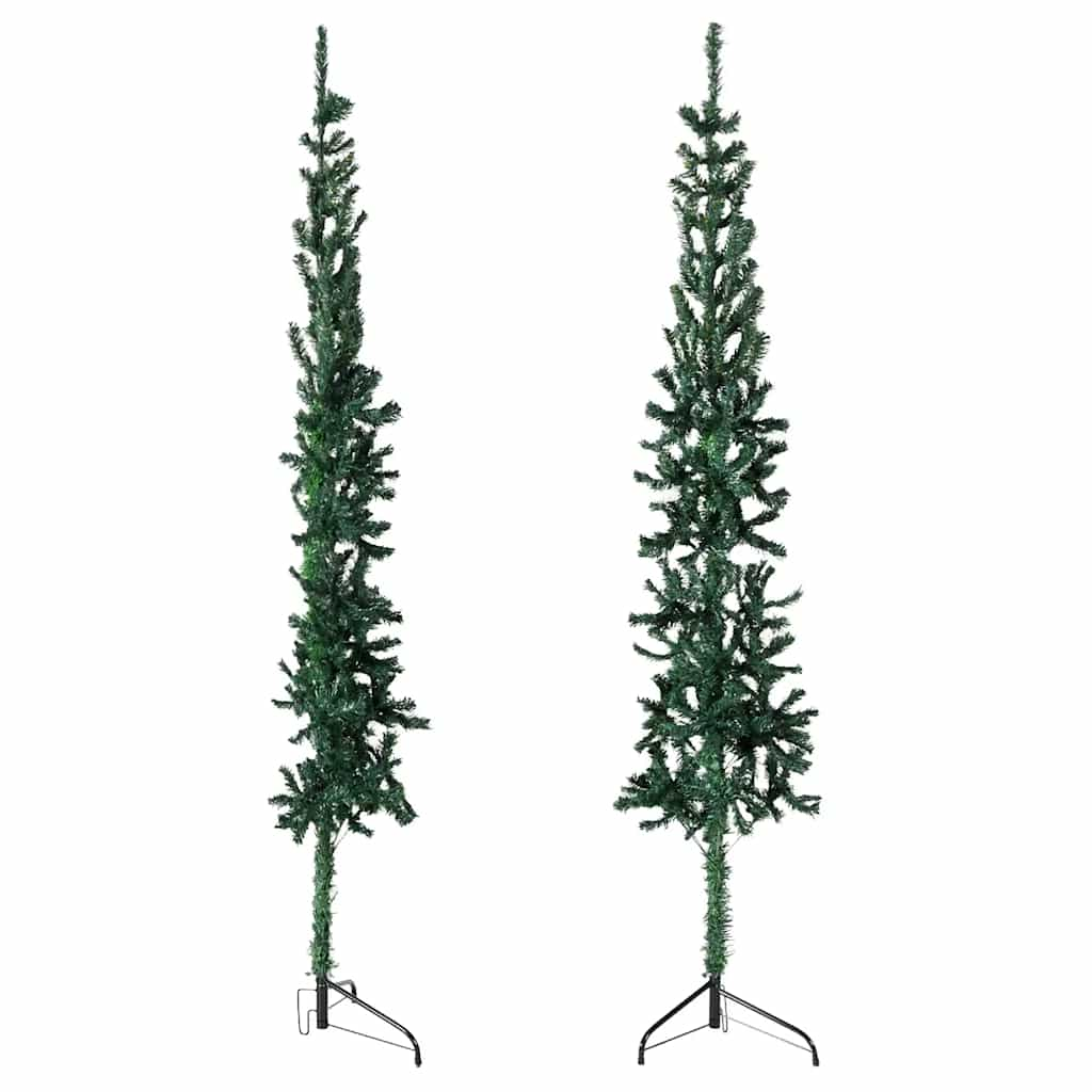 Vidaxl kunstkerstboom half met standaard smal 180 cm groen