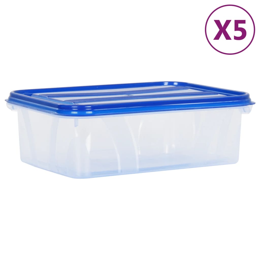 Vidaxl food storage containers 5 st with lids polypropene