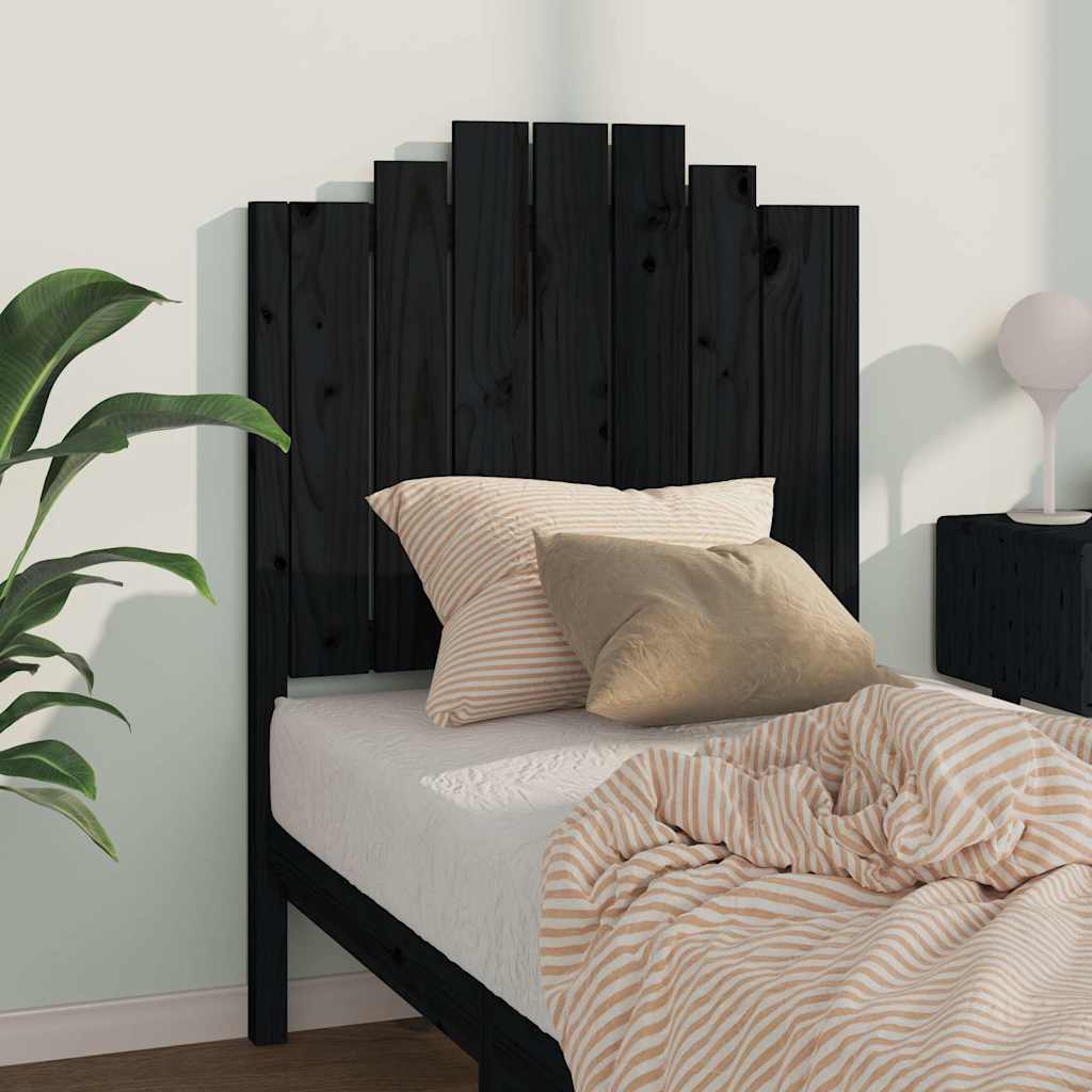 Vidaxl hoofdbord 81x4x110 cm massief grenenhout zwart