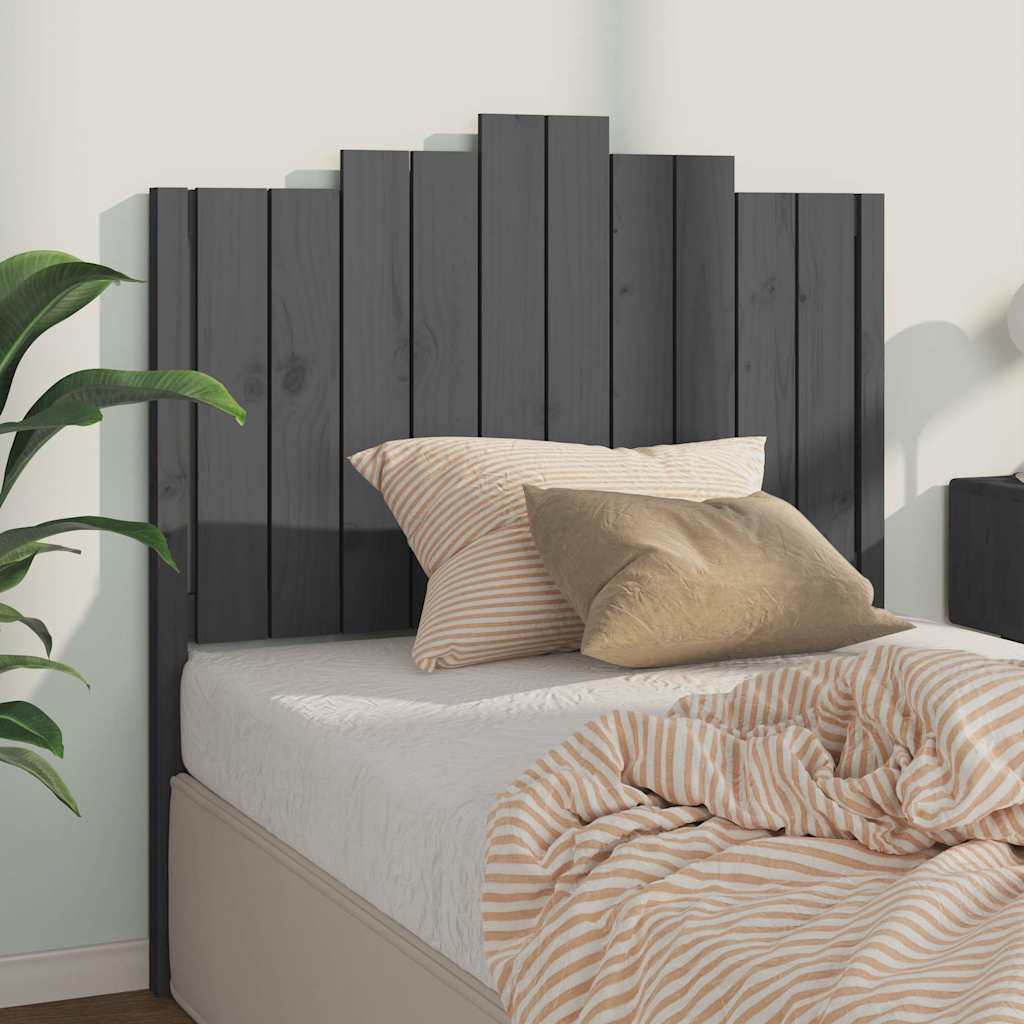 Vidaxl hoofdbord 106x4x110 cm massief grenenhout grijs