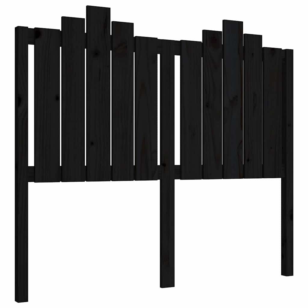 Vidaxl hoofdbord 126x6x110 cm massief grenenhout zwart