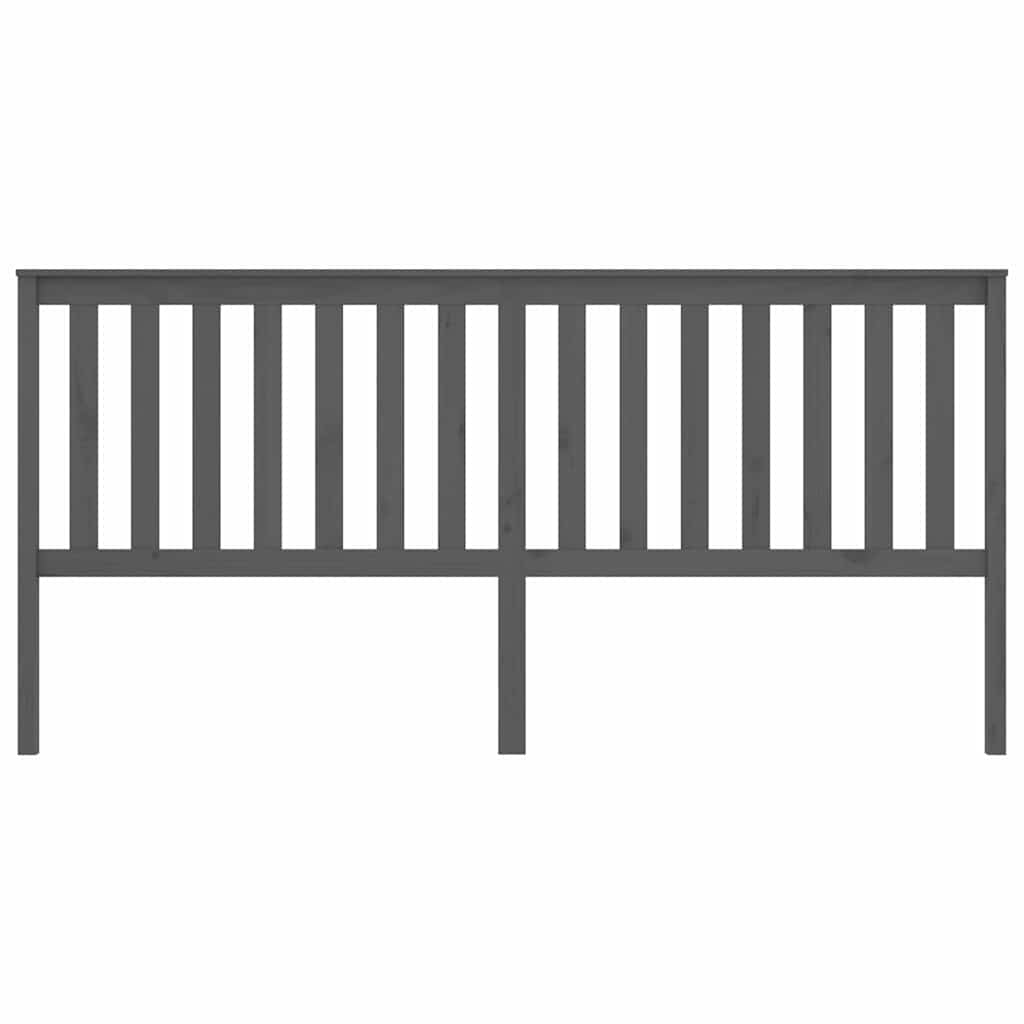 Vidaxl hoofdbord 206x6x101 cm massief grenenhout grijs