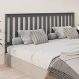 Vidaxl hoofdbord 206x6x101 cm massief grenenhout grijs
