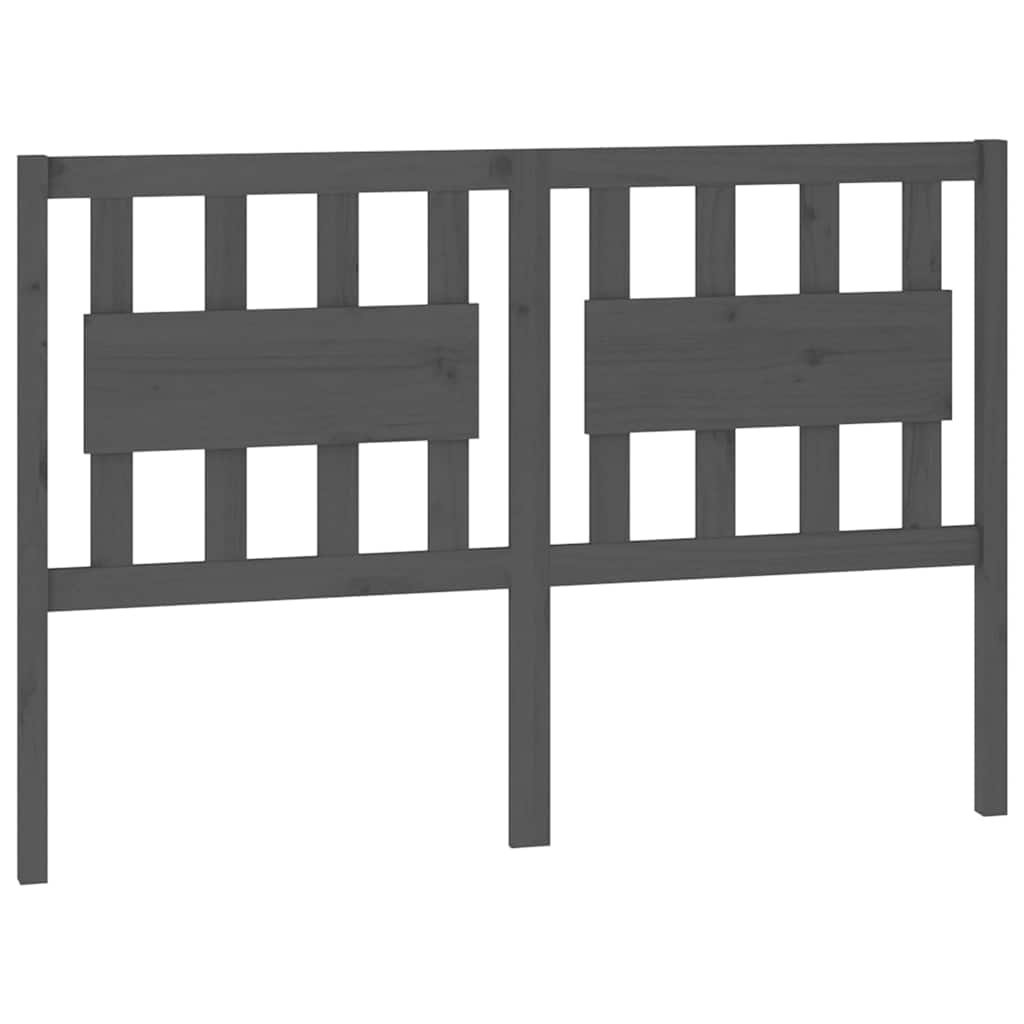 Vidaxl hoofdbord 125,5x4x100 cm massief grenenhout grijs