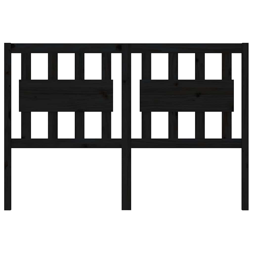 Vidaxl hoofdbord 125,5x4x100 cm massief grenenhout zwart
