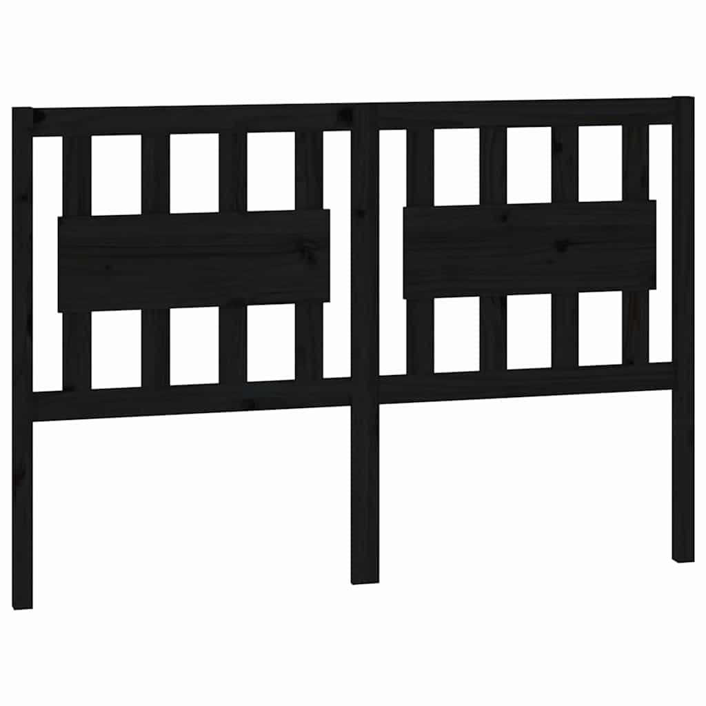 Vidaxl hoofdbord 145,5x4x100 cm massief grenenhout zwart
