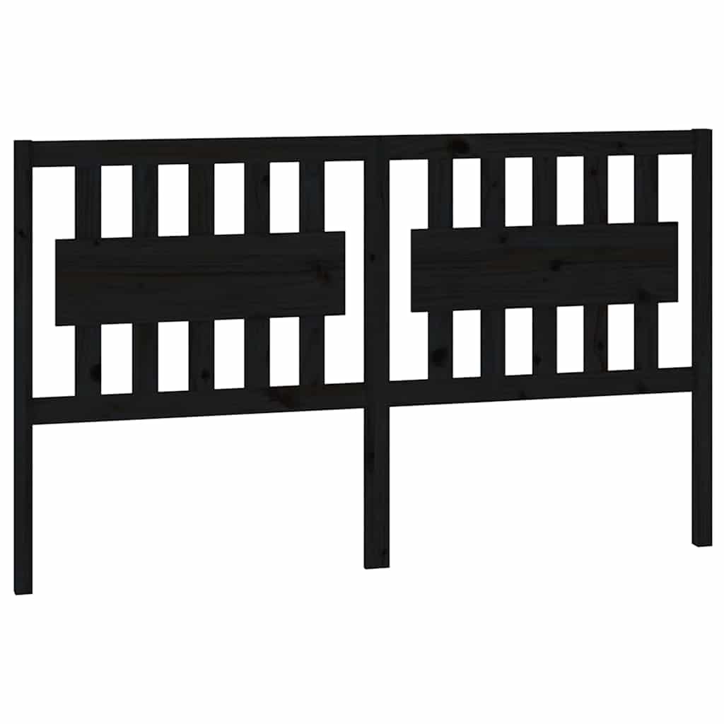 Vidaxl hoofdbord 155,5x4x100 cm massief grenenhout zwart