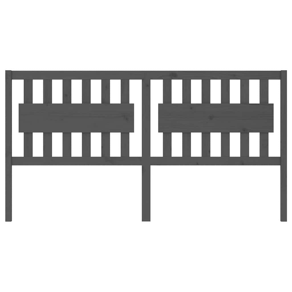 Vidaxl hoofdbord 185,5x4x100 cm massief grenenhout grijs