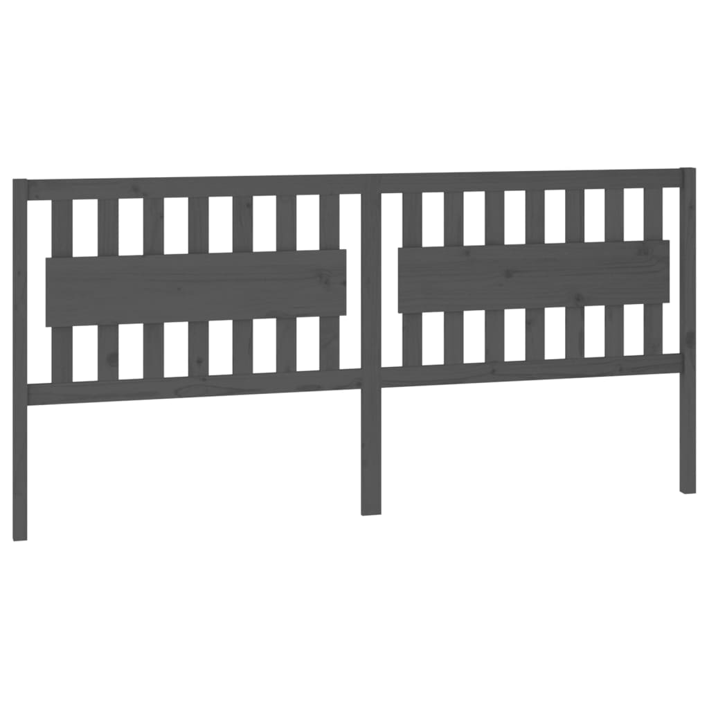 Vidaxl hoofdbord 205,5x4x100 cm massief grenenhout grijs