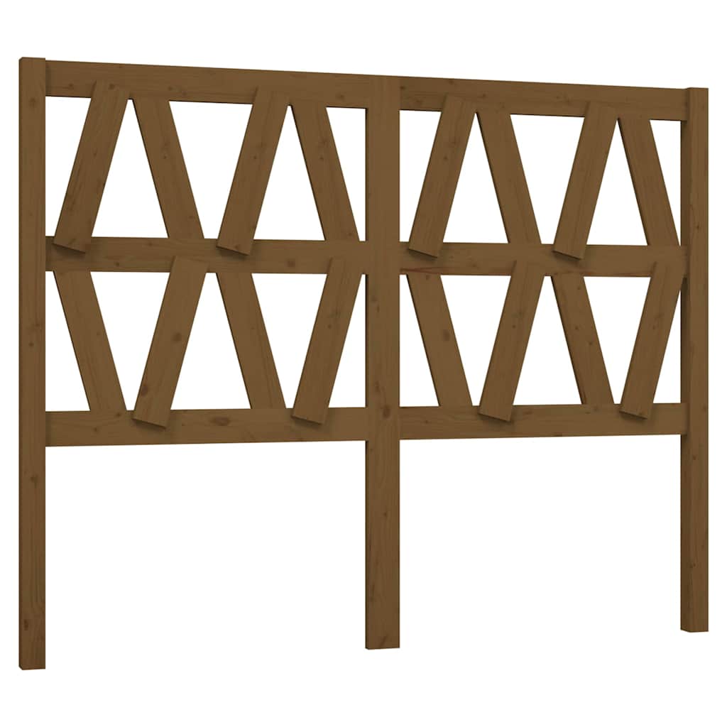 Vidaxl hoofdbord 126x4x100 cm massief grenenhout honingbruin