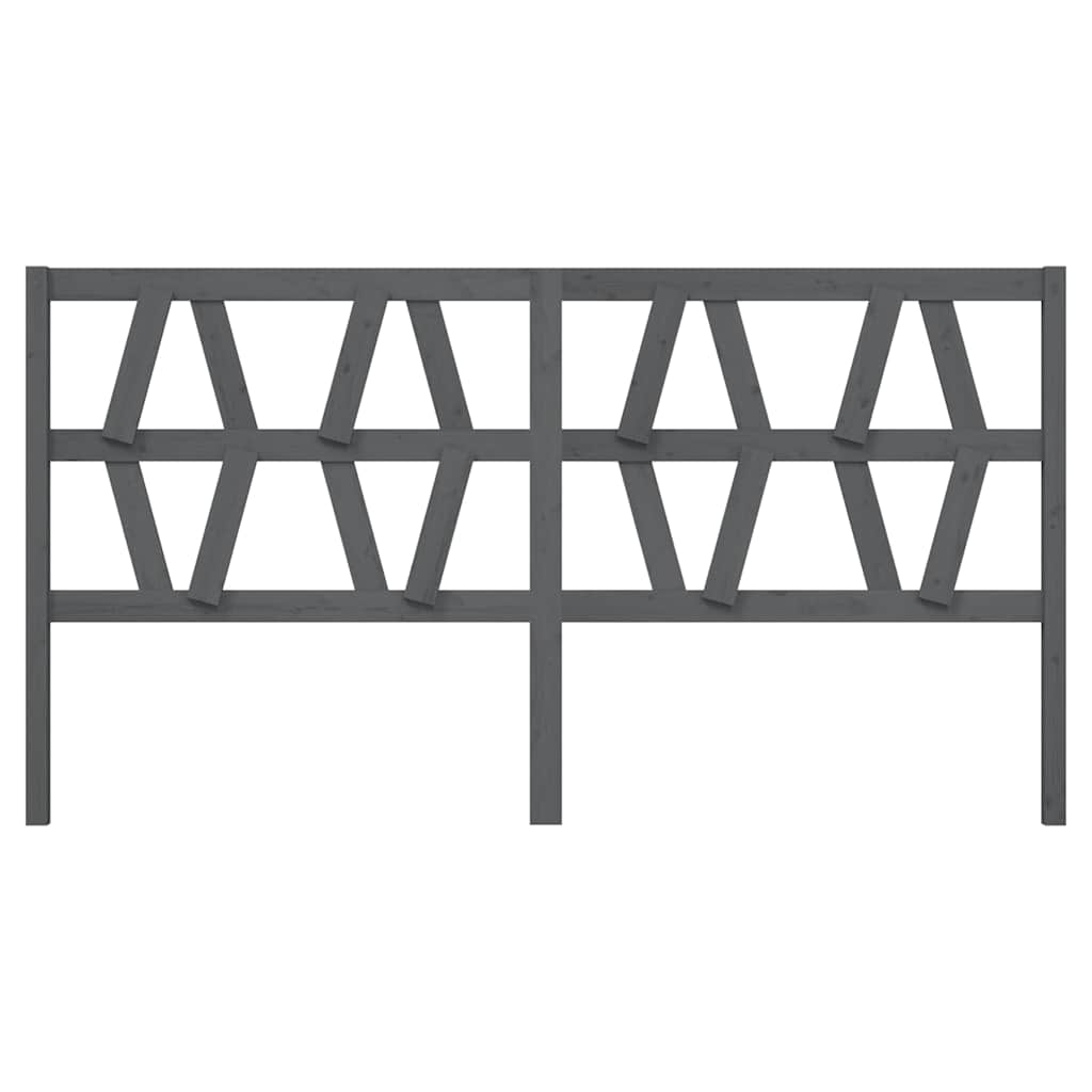 Vidaxl hoofdbord 206x4x100 cm massief grenenhout grijs