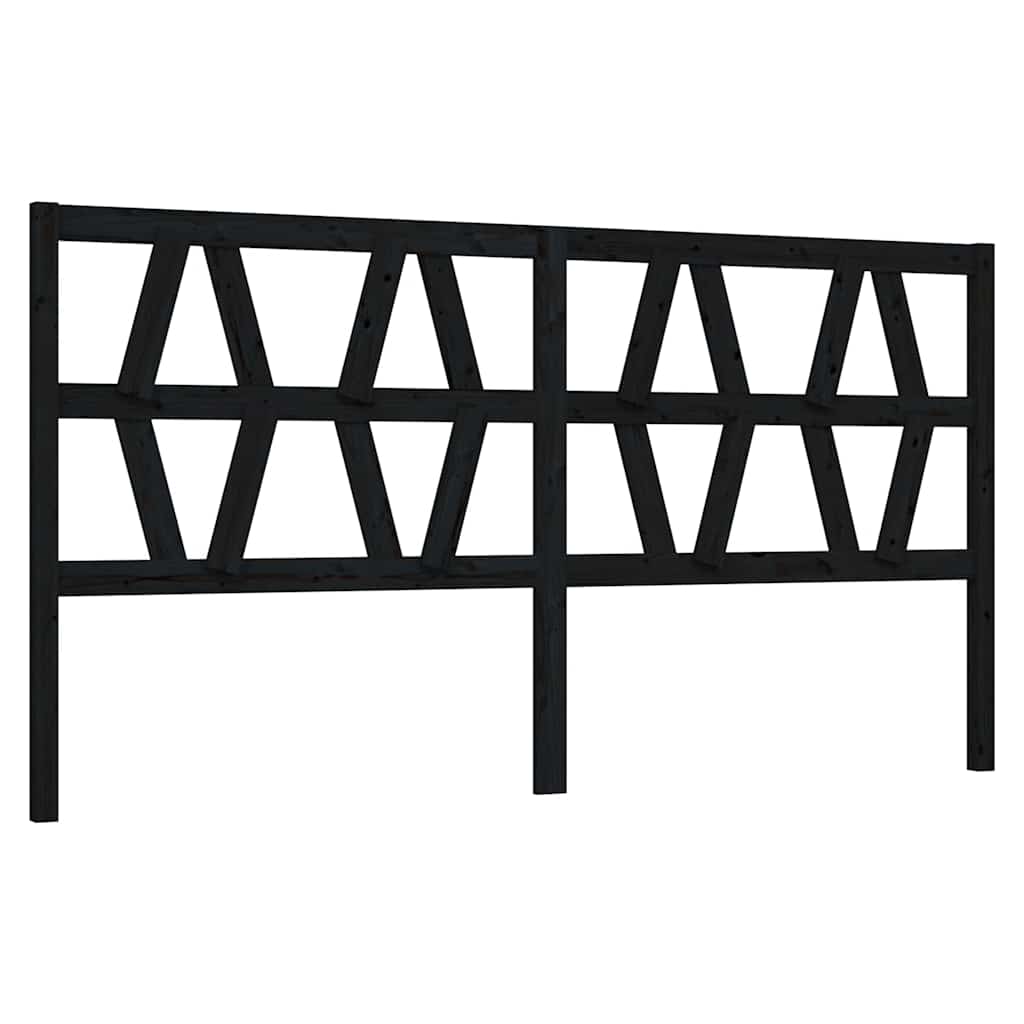 Vidaxl hoofdbord 206x4x100 cm massief grenenhout zwart