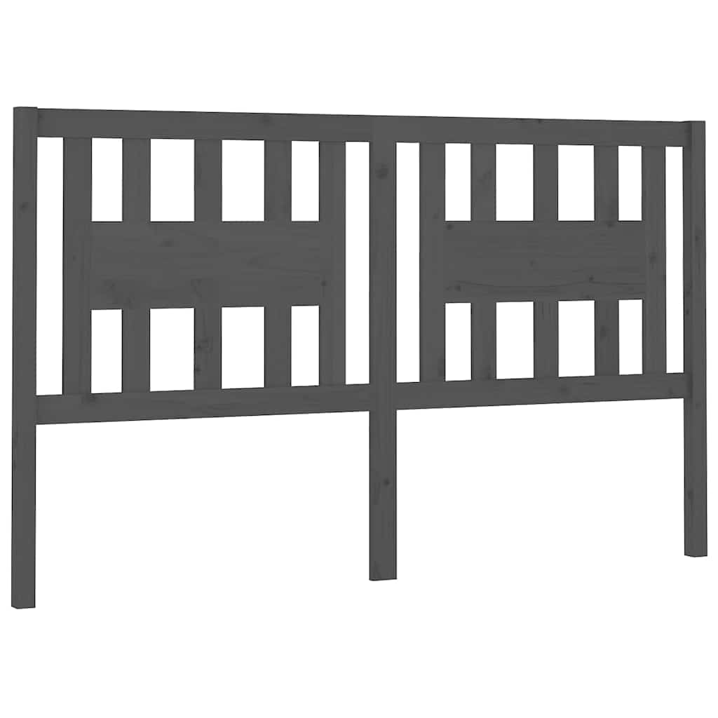 Vidaxl hoofdbord 186x4x100 cm massief grenenhout grijs
