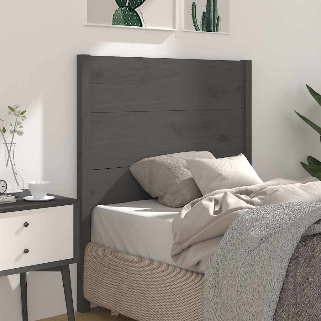 Vidaxl hoofdbord 96x4x100 cm massief grenenhout grijs