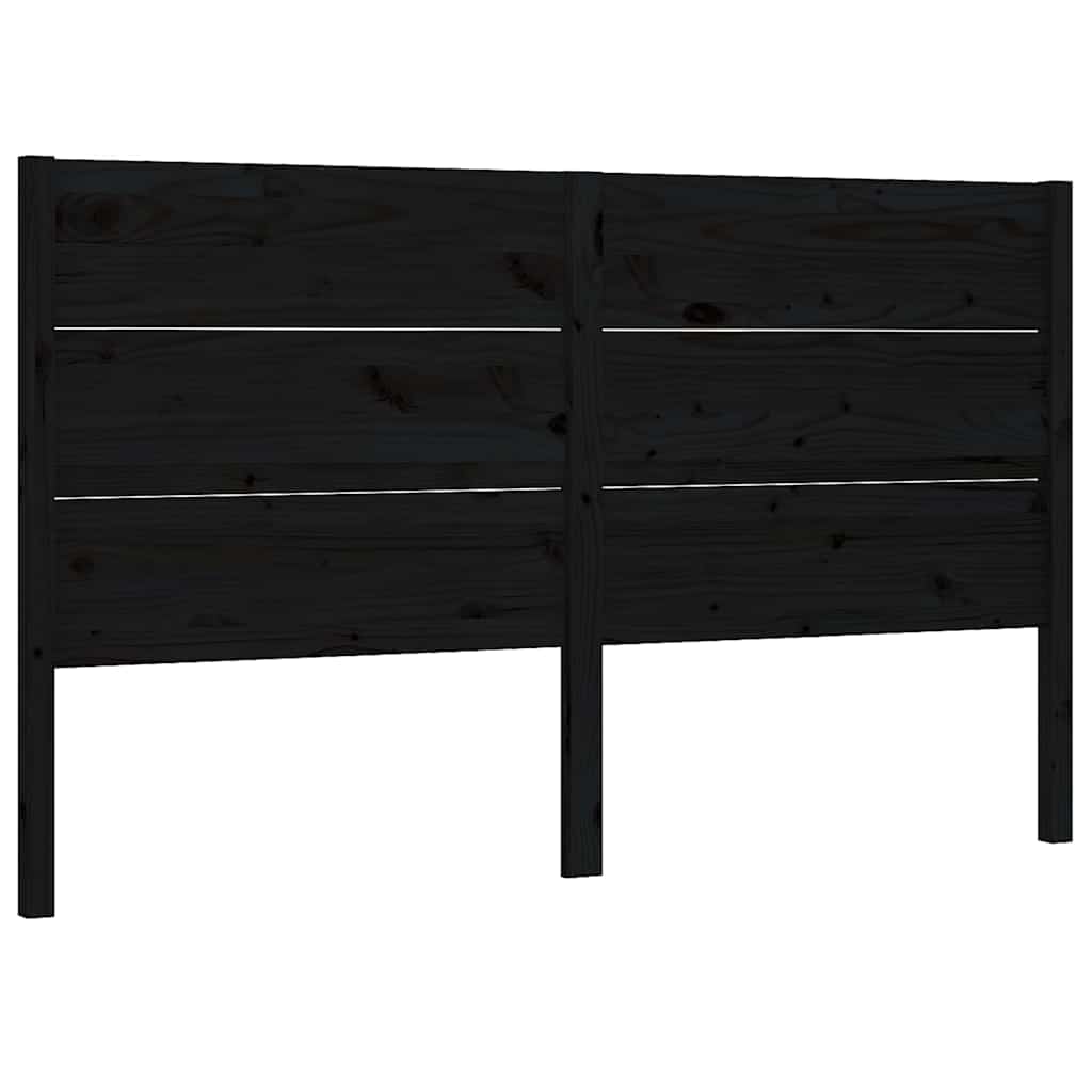 Vidaxl hoofdbord 126x4x100 cm massief grenenhout zwart
