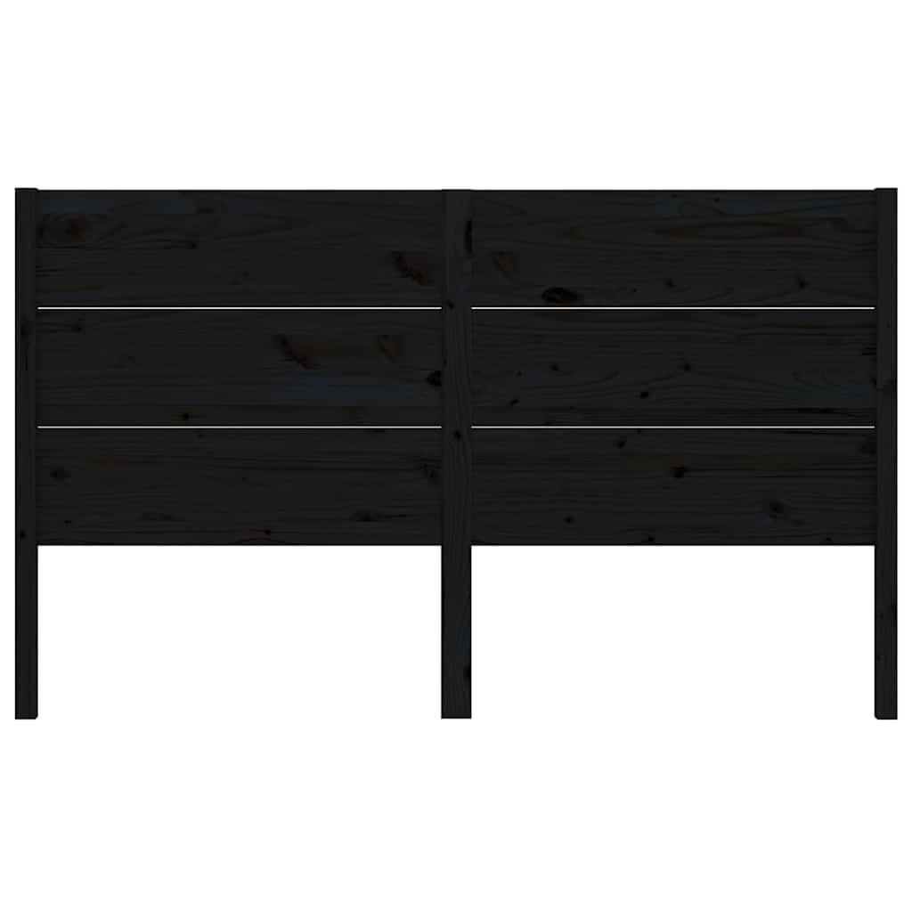 Vidaxl hoofdbord 126x4x100 cm massief grenenhout zwart