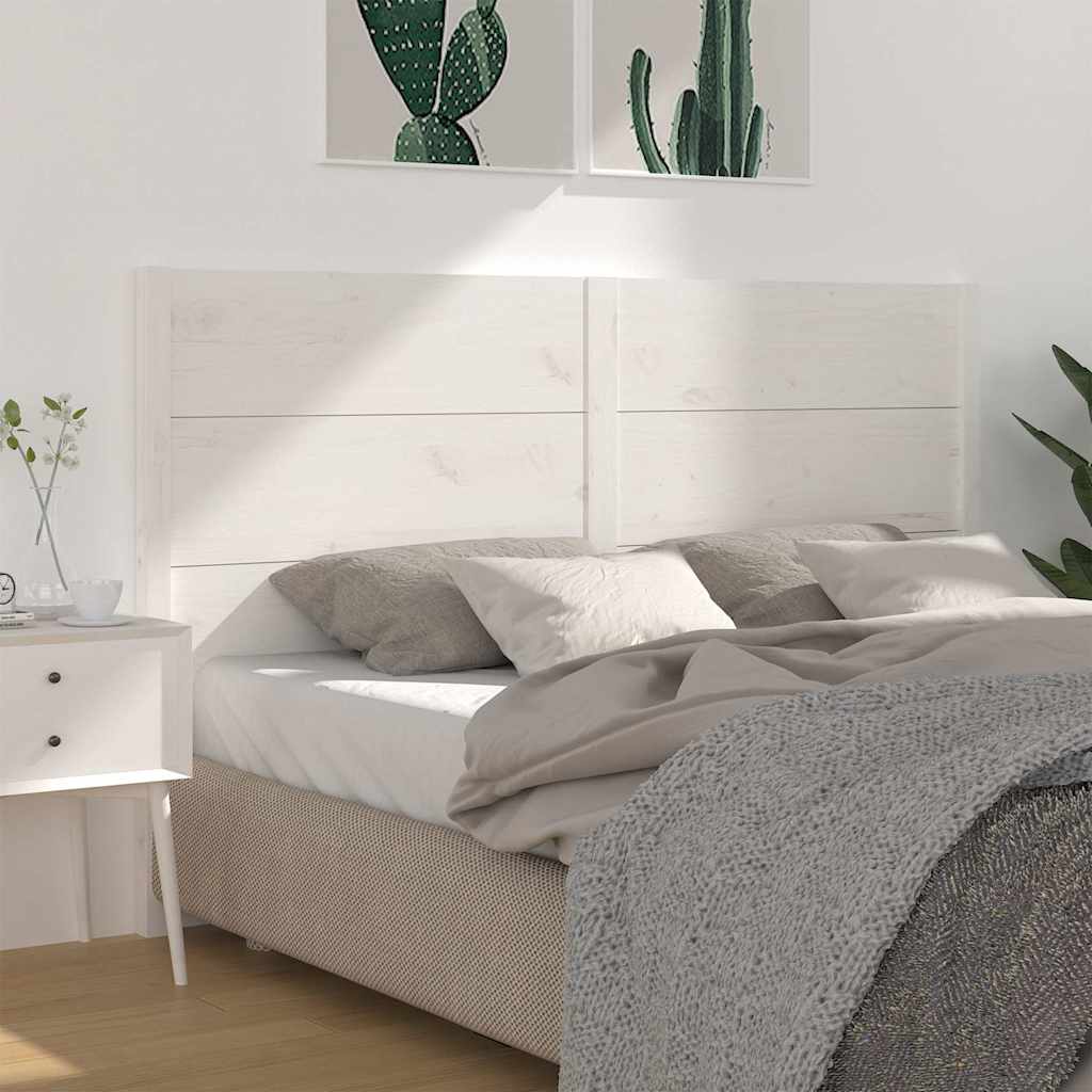 Vidaxl hoofdbord 206x4x100 cm massief grenenhout wit