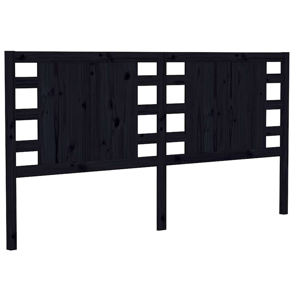 Vidaxl hoofdbord 126x4x100 cm massief grenenhout zwart
