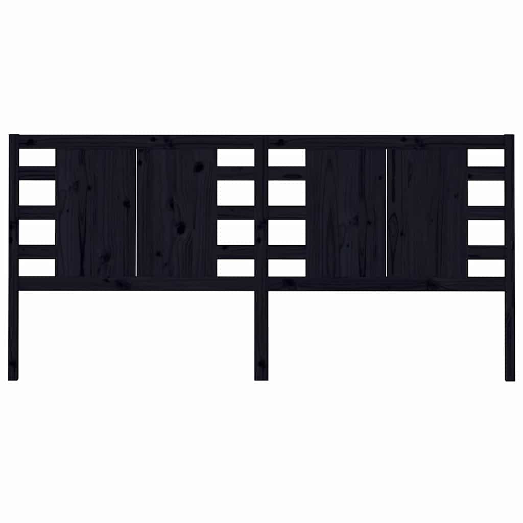 Vidaxl hoofdbord 146x4x100 cm massief grenenhout zwart