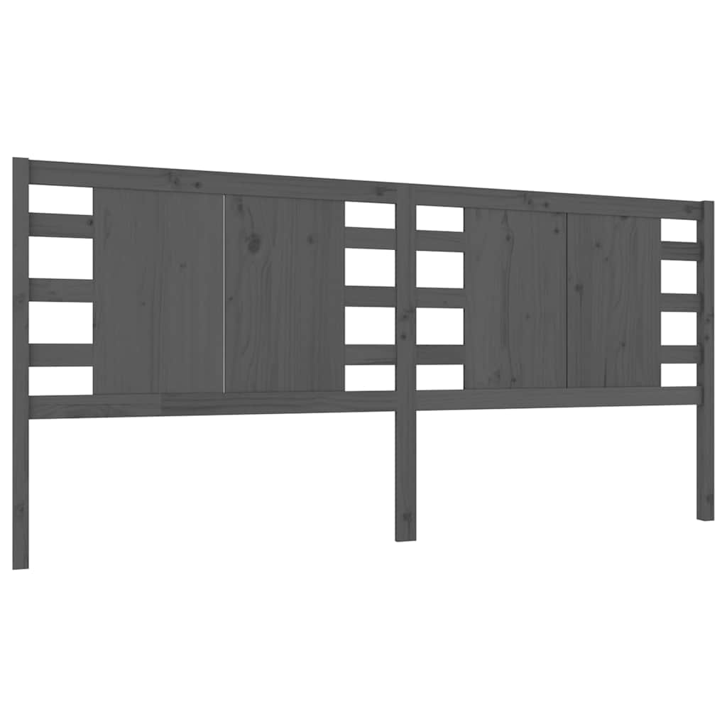 Vidaxl hoofdbord 166x4x100 cm massief grenenhout grijs