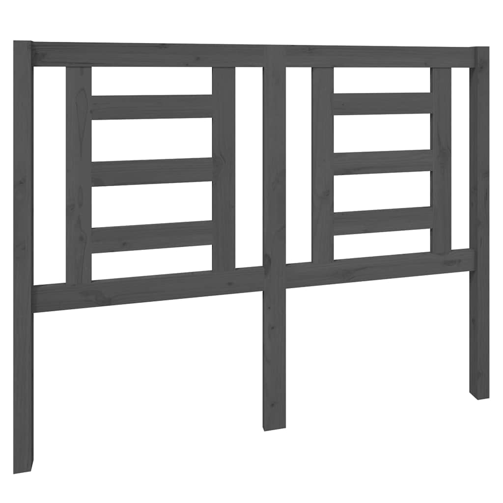 Vidaxl hoofdbord 126x4x100 cm massief grenenhout grijs