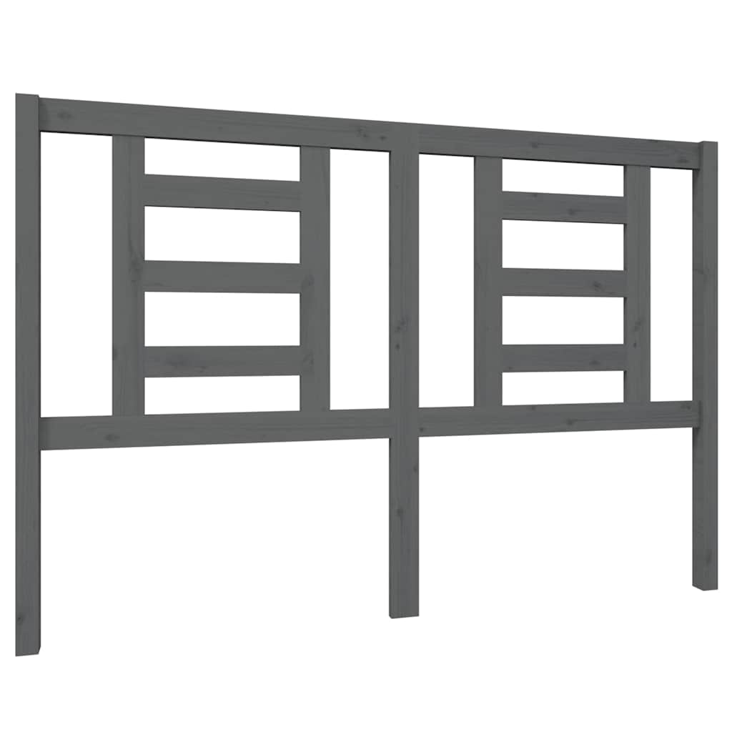 Vidaxl hoofdbord 146x4x100 cm massief grenenhout grijs