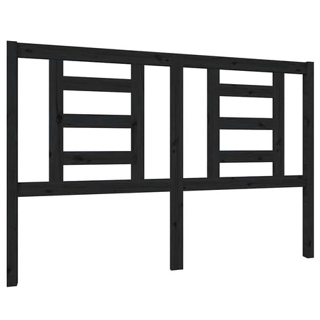 Vidaxl hoofdbord 146x4x100 cm massief grenenhout zwart