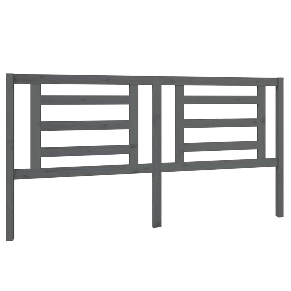 Vidaxl hoofdbord 186x4x100 cm massief grenenhout grijs
