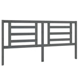Vidaxl hoofdbord 186x4x100 cm massief grenenhout grijs
