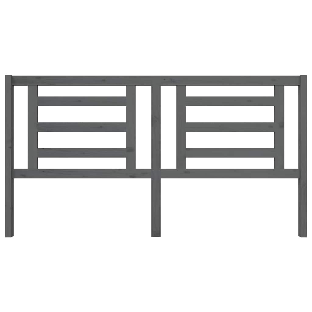 Vidaxl hoofdbord 186x4x100 cm massief grenenhout grijs