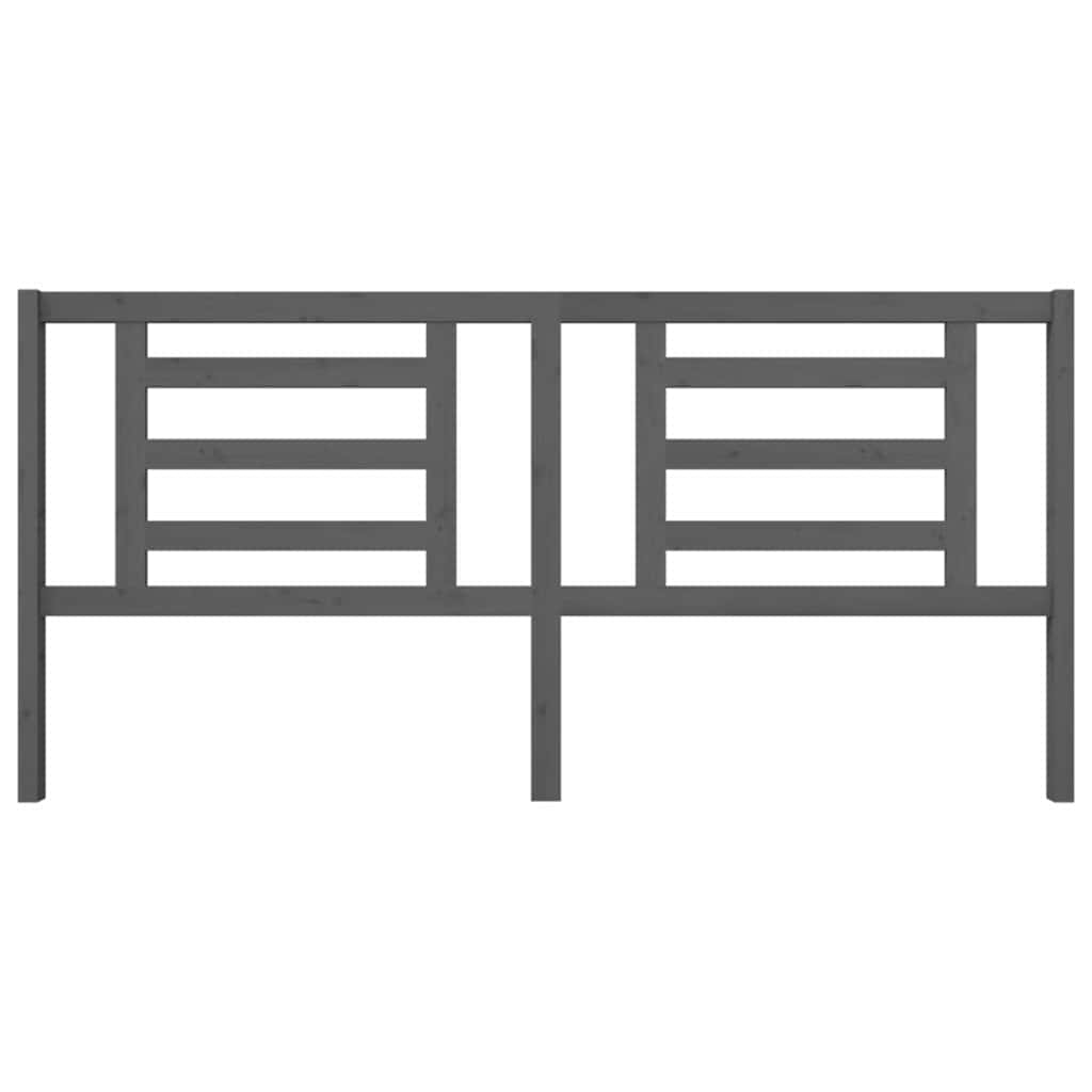 Vidaxl hoofdbord 206x4x100 cm massief grenenhout grijs