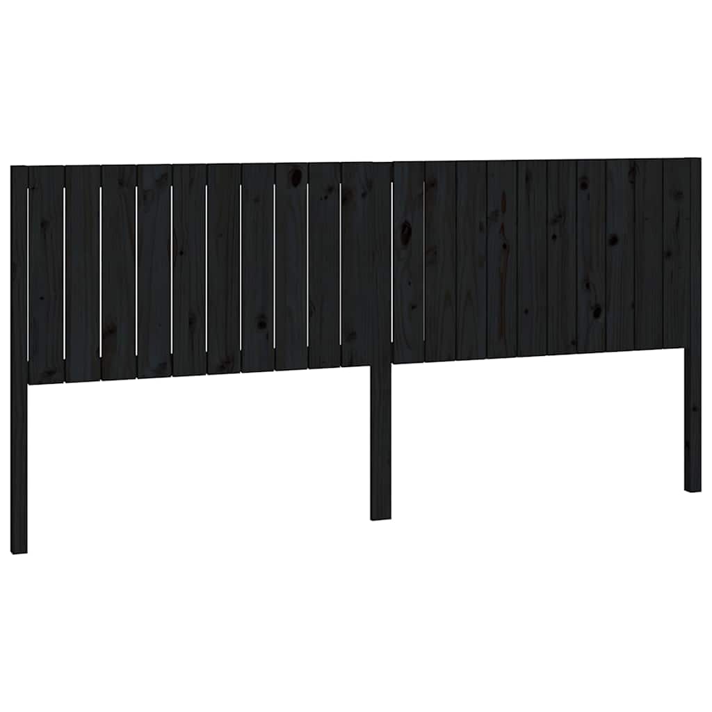 Vidaxl hoofdbord 205,5x4x100 cm massief grenenhout zwart