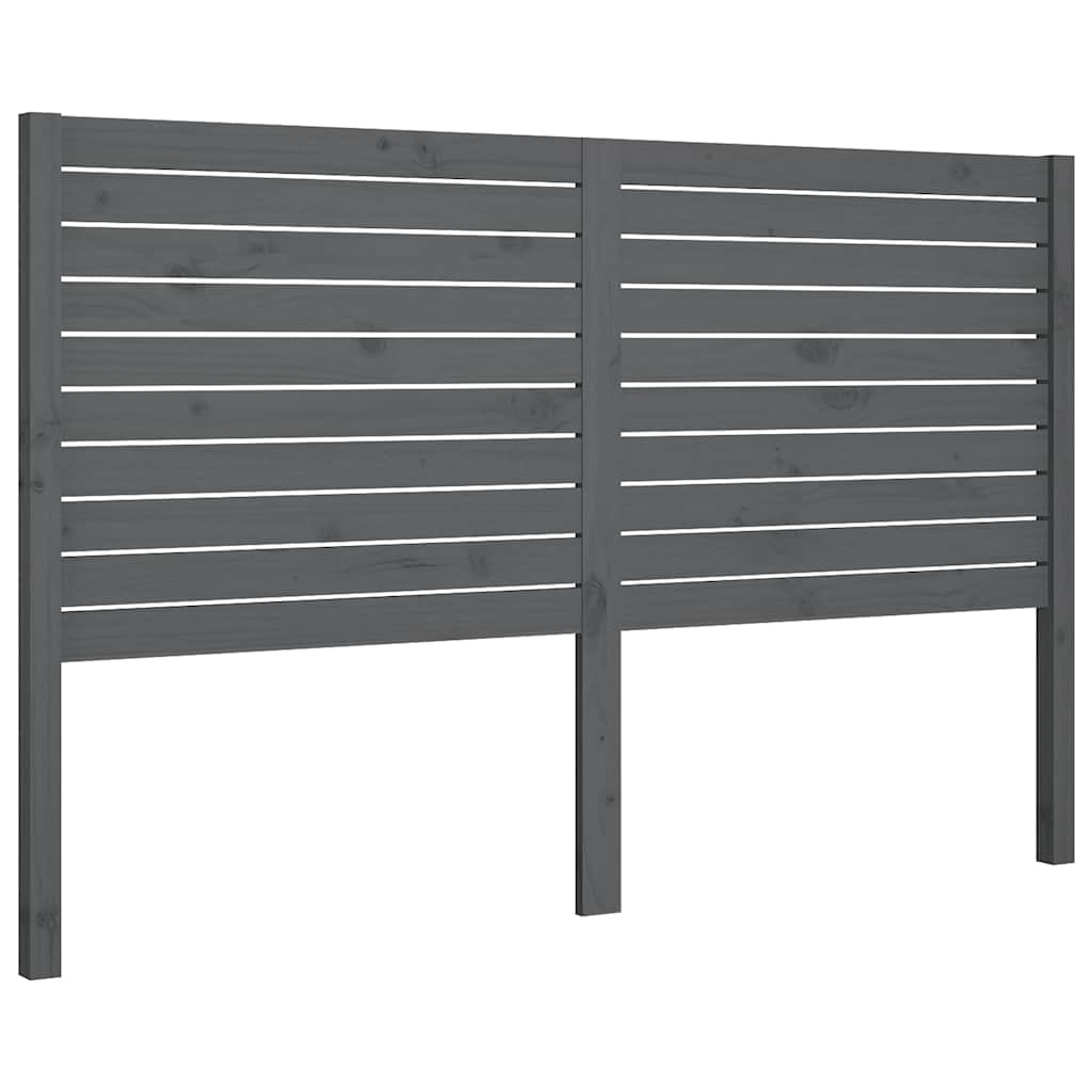 Vidaxl hoofdbord 126x4x100 cm massief grenenhout grijs