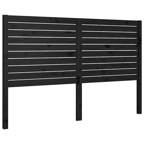 Vidaxl hoofdbord 146x4x100 cm massief grenenhout zwart
