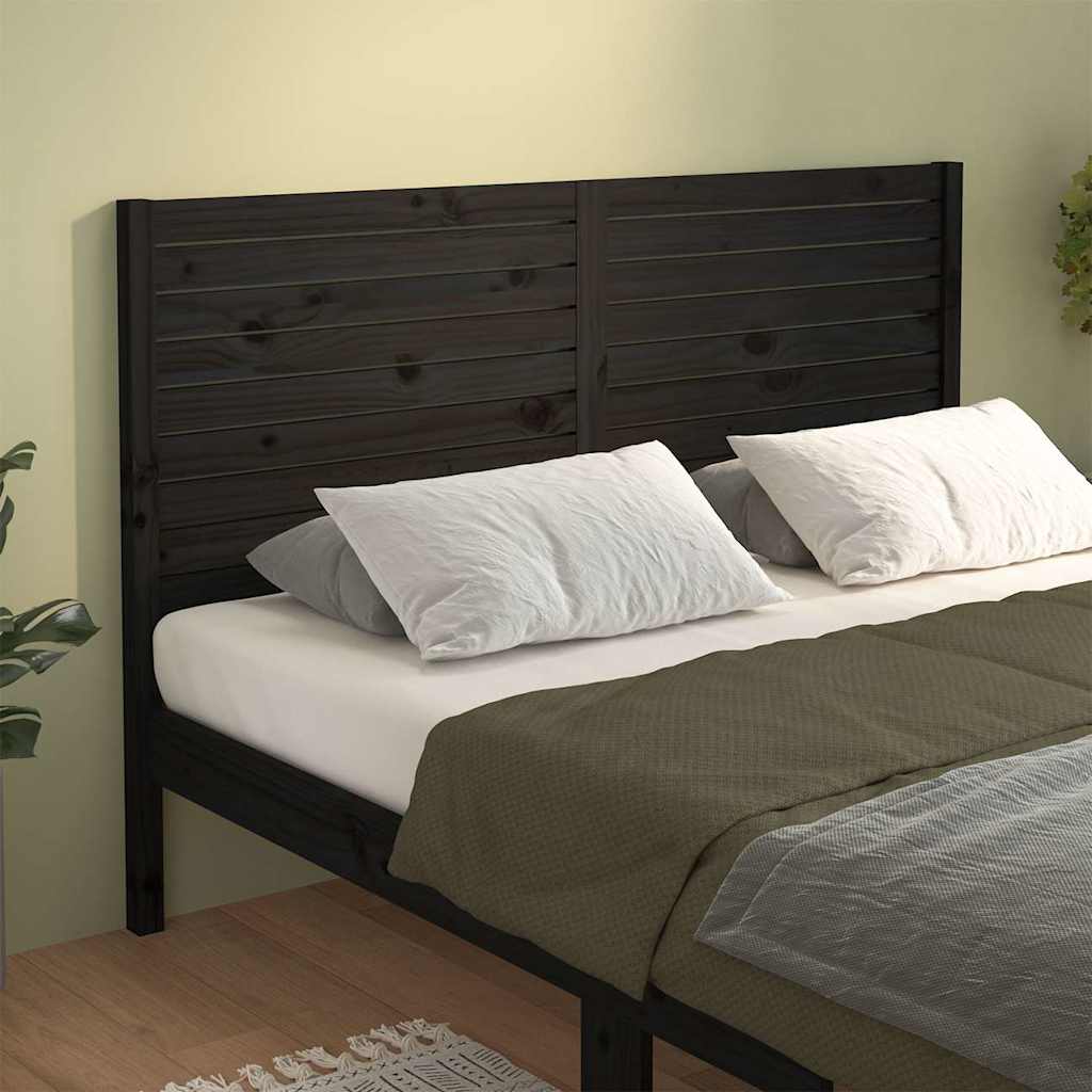 Vidaxl hoofdbord 156x4x100 cm massief grenenhout zwart