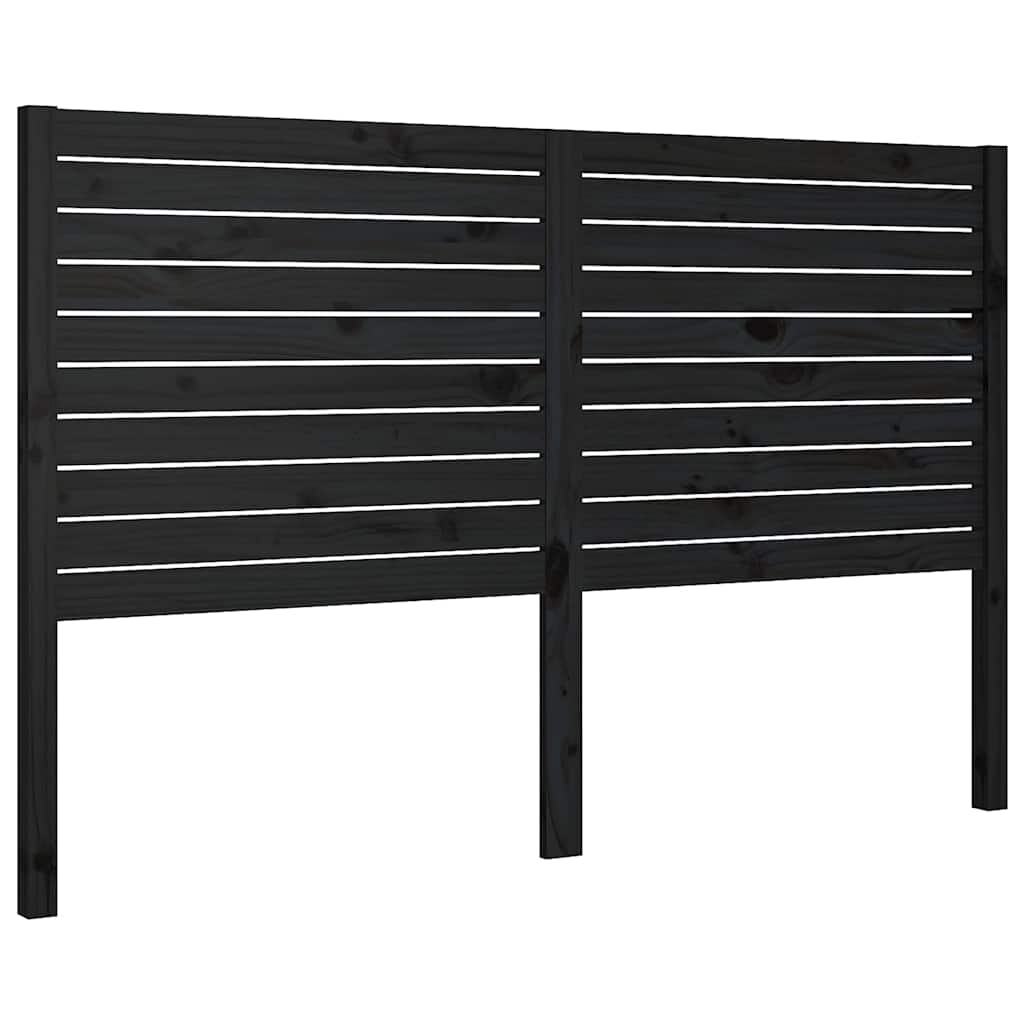 Vidaxl hoofdbord 166x4x100 cm massief grenenhout zwart