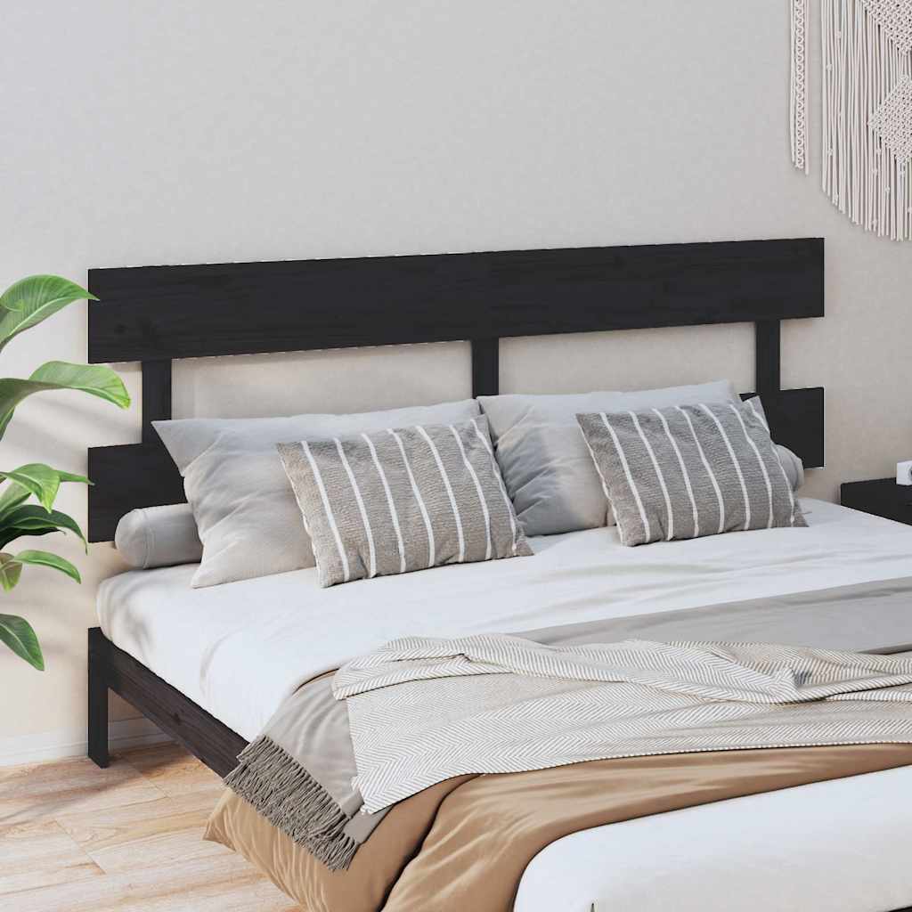 Vidaxl hoofdbord 184x3x81 cm massief grenenhout zwart
